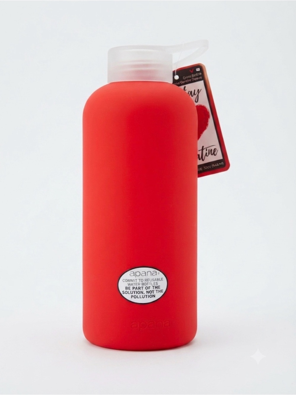 Apana Red Matte Reusable Bottle with Frosted Cap